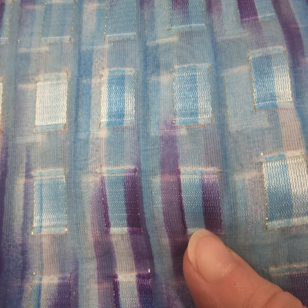 FABRIC Irridescent Sheer With A Touch Of Gold Metallic From Aqua To Purple